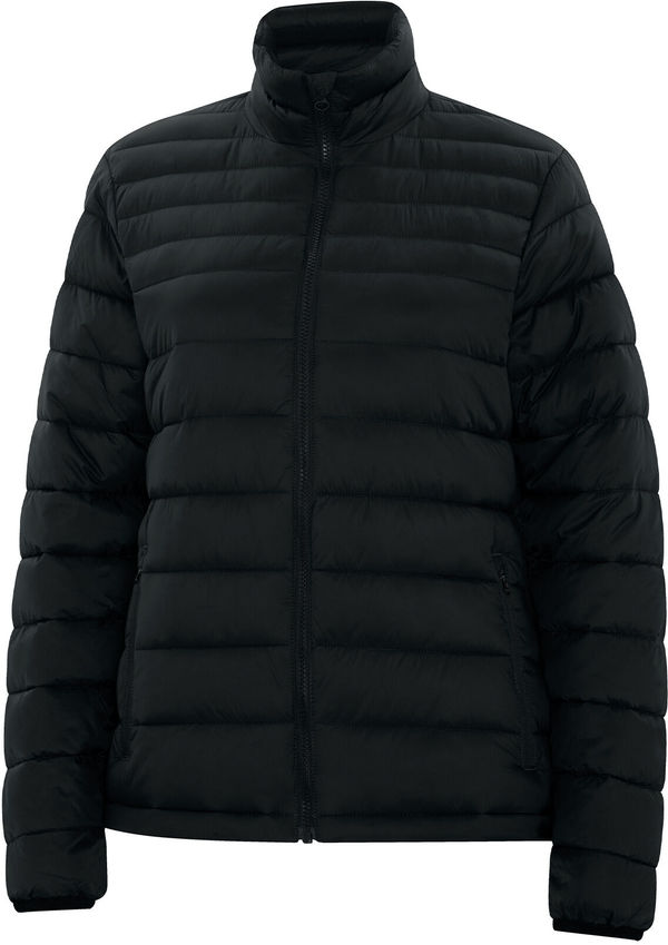 Am image of a Custom Dryframe Essential Puffy Ladies Jacket in Black!