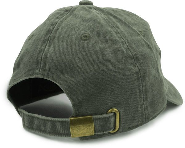 Am image of a Custom Nissi Pigment Dye Cap in Dark Green!