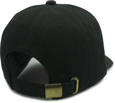 Am image of a Custom Nissi Washed Cotton Flat Bill Cap in Black!