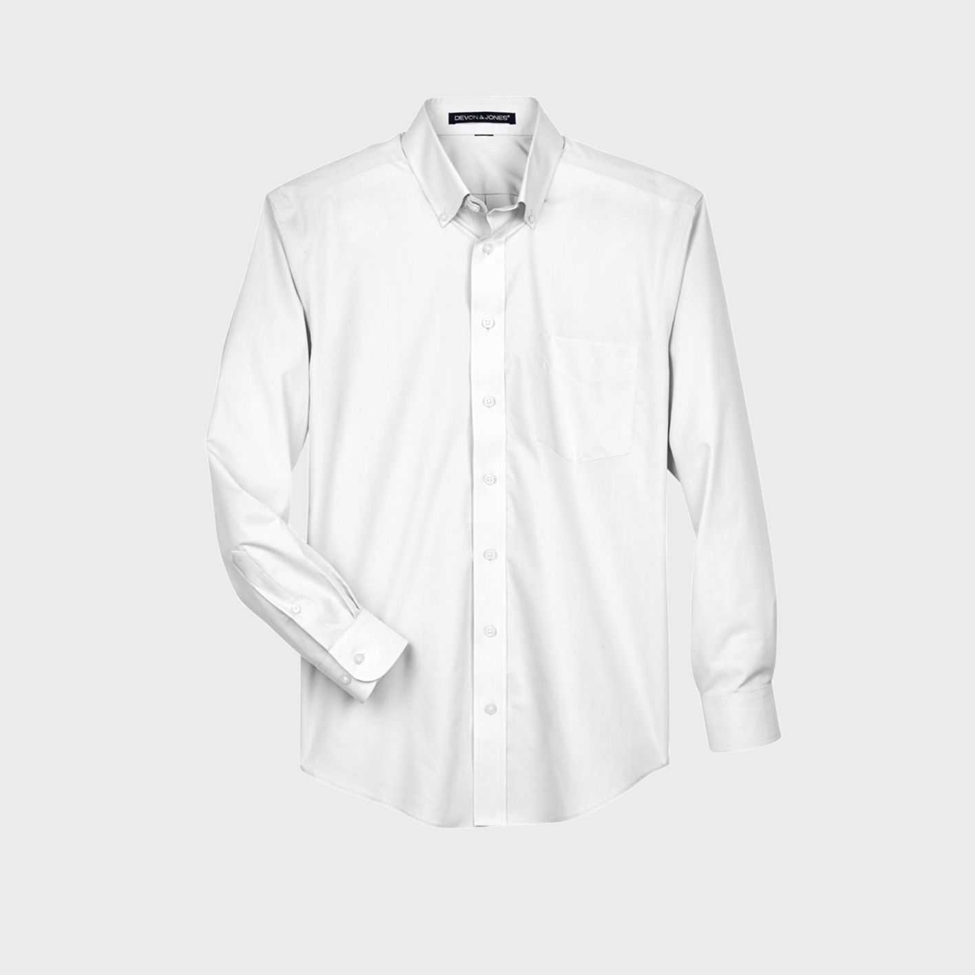 An image of custom Devon and Jones button down shirts that you can customize and print your logo on!