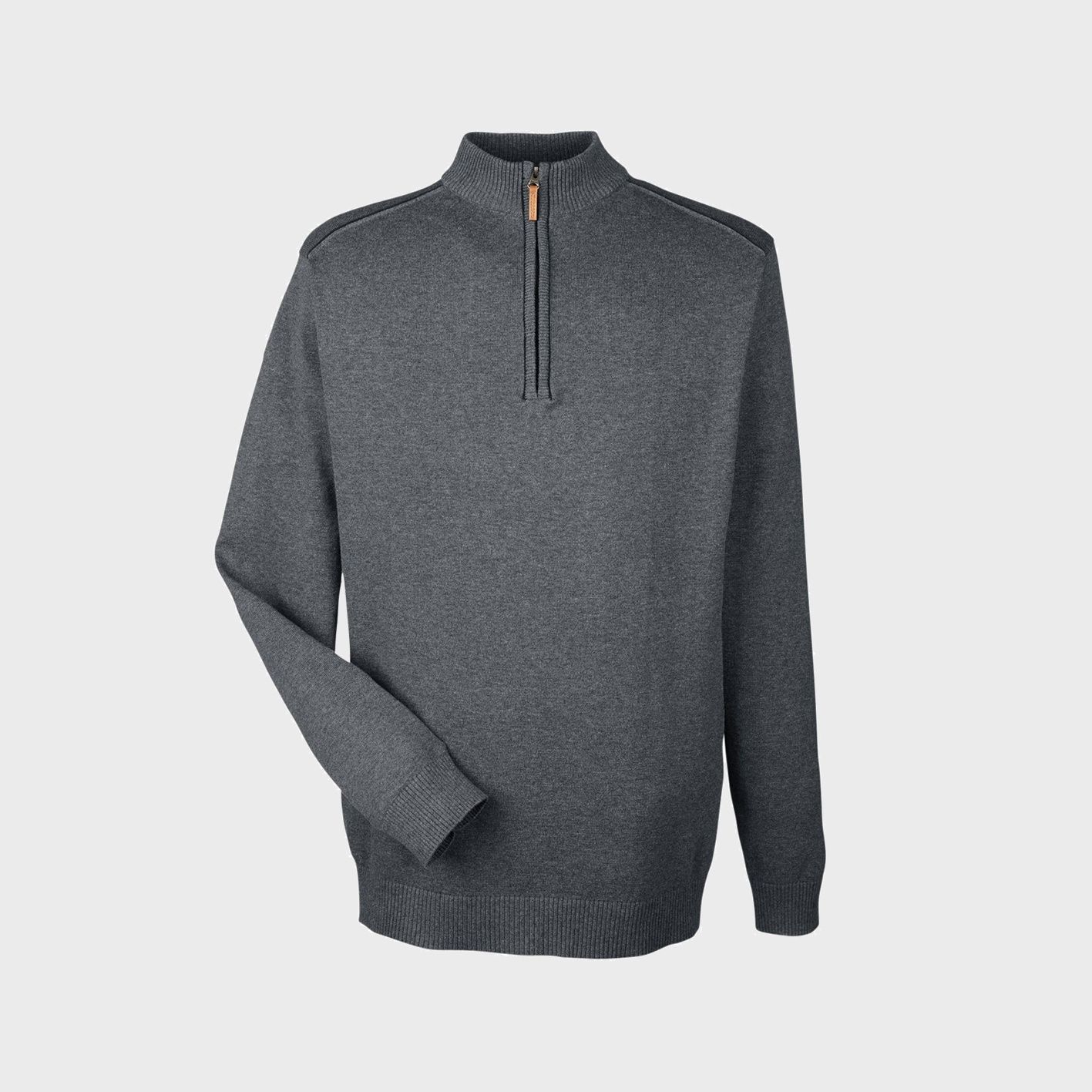 An image of custom Devon and Jones quarter zip sweatshirts that you can customize and print your logo on!