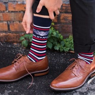 An image of custom dress socks that you can print your logo on!