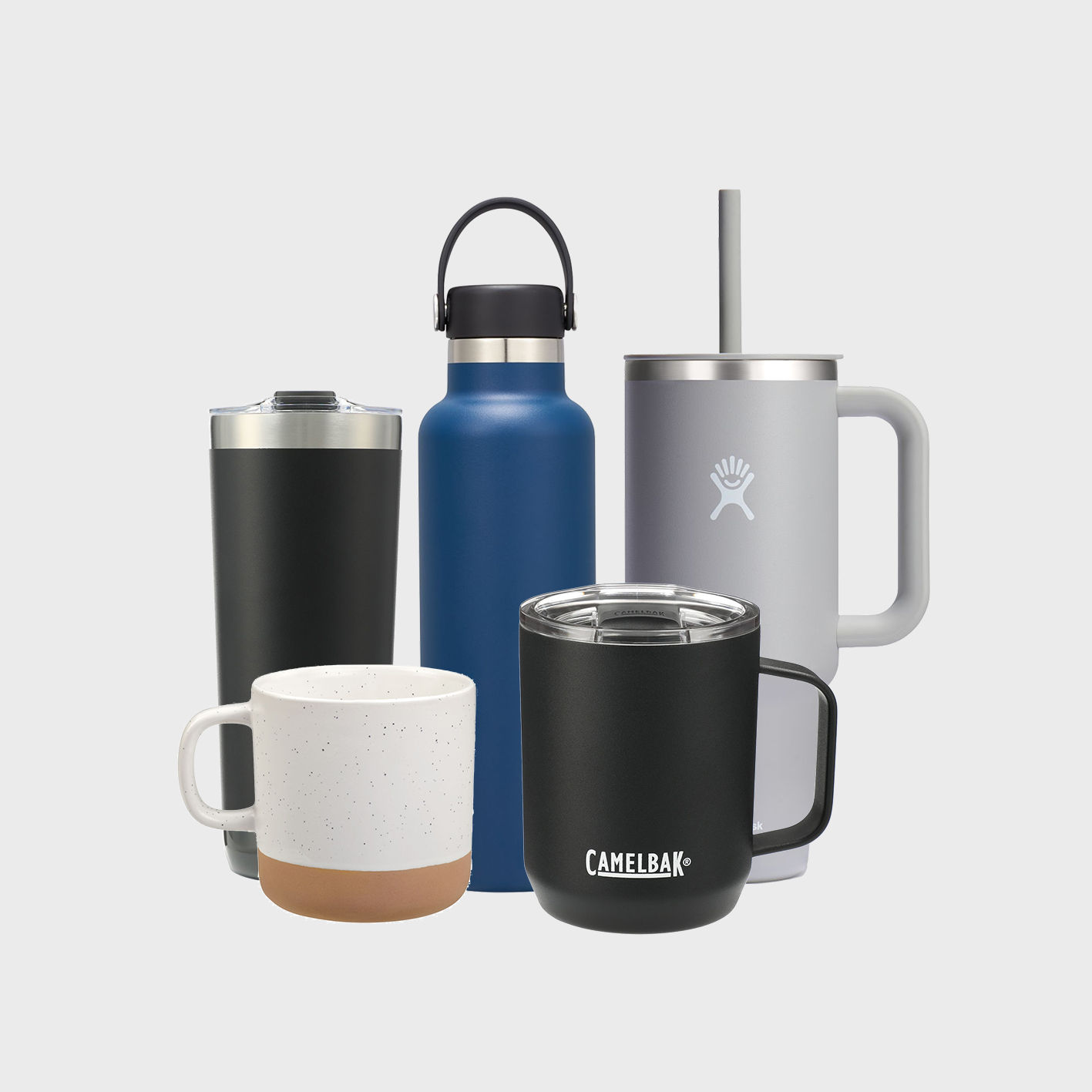 An image of drinkware that are ready to be customized and printed on!
