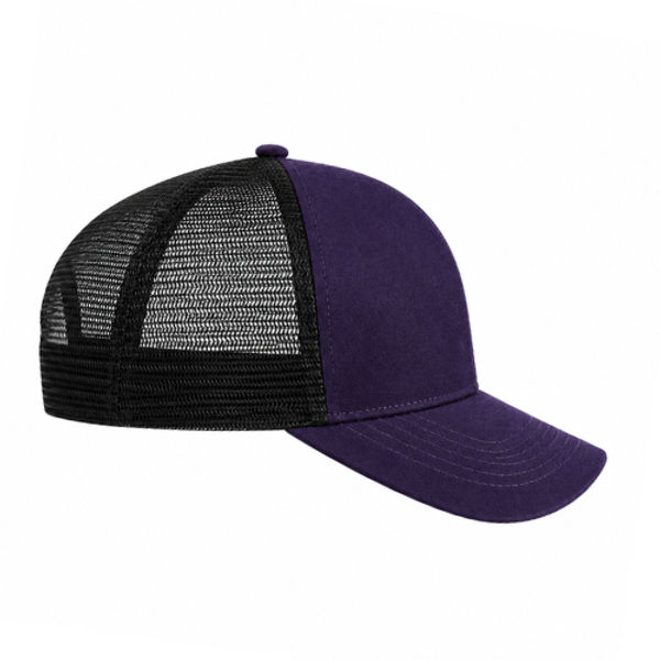 An image of a Custom Econscious Eco Trucker Organic Recycled Hat in Beetroot/Black!
