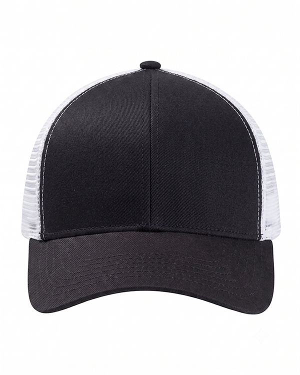An image of a Custom Econscious Eco Trucker Organic Recycled Hat in Black/White!