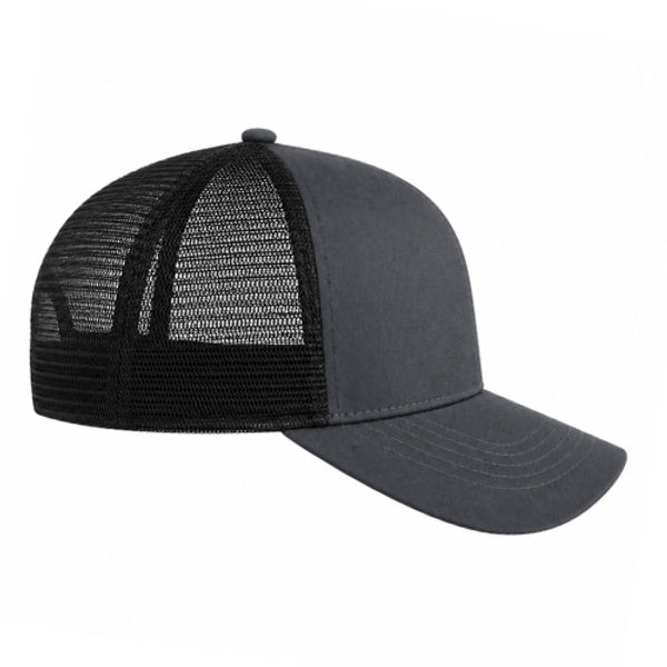 An image of a Custom Econscious Eco Trucker Organic Recycled Hat in Charcoal/Black!
