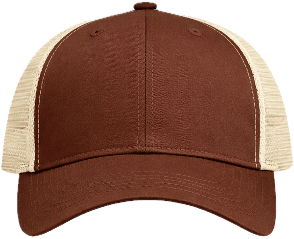 An image of a Custom Econscious Eco Trucker Organic Recycled Hat in Earth/Oyster!