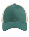 An image of a Custom Econscious Eco Trucker Organic Recycled Hat in Emerald Forest/Oyster!
