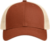 An image of a Custom Econscious Eco Trucker Organic Recycled Hat in Leg Brown/Oyster!