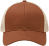 An image of a Custom Econscious Eco Trucker Organic Recycled Hat in Leg Brown/Oyster!