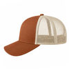 An image of a Custom Econscious Eco Trucker Organic Recycled Hat in Leg Brown/Oyster!