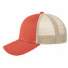 An image of a Custom Econscious Eco Trucker Organic Recycled Hat in Orange Poppy/Oyster!