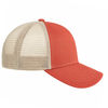 An image of a Custom Econscious Eco Trucker Organic Recycled Hat in Orange Poppy/Oyster!