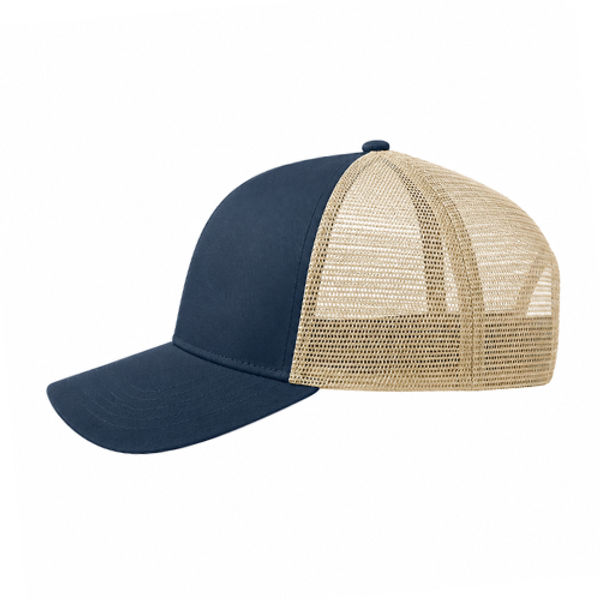 An image of a Custom Econscious Eco Trucker Organic Recycled Hat in Pacific/Oyster!