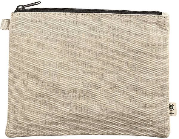 An image of a Custom Econscious Hemp Pouch in Natural/Black!