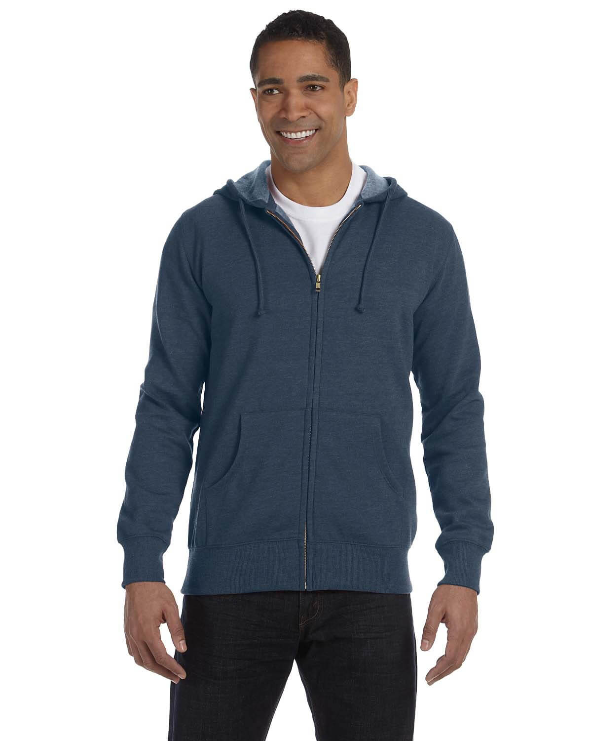 Econscious Men's 7 oz. Organic Recycled Heathered Full Zip Hood