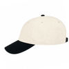 An image of a Custom Econscious Organic Cotton Twill Unstructured Baseball Hat in Oyster/Black!