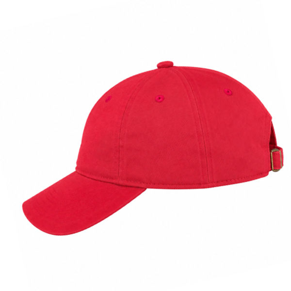 An image of a Custom Econscious Organic Cotton Twill Unstructured Baseball Hat in Red!