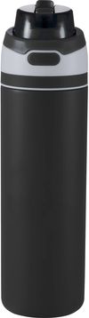 Am image of a Custom Elvin 28oz Recycled Stainless Flip Straw Bottle in Black!