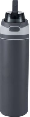 Am image of a Custom Elvin 28oz Recycled Stainless Flip Straw Bottle in Grey!