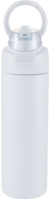 Am image of a Custom Elvin 28oz Recycled Stainless Flip Straw Bottle in White!