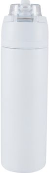 Am image of a Custom Elvin 28oz Recycled Stainless Flip Straw Bottle in White!