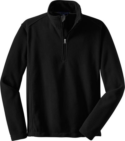 Am image of a Custom Port Authority Value Fleece Quarter Zip Pullover in Black!