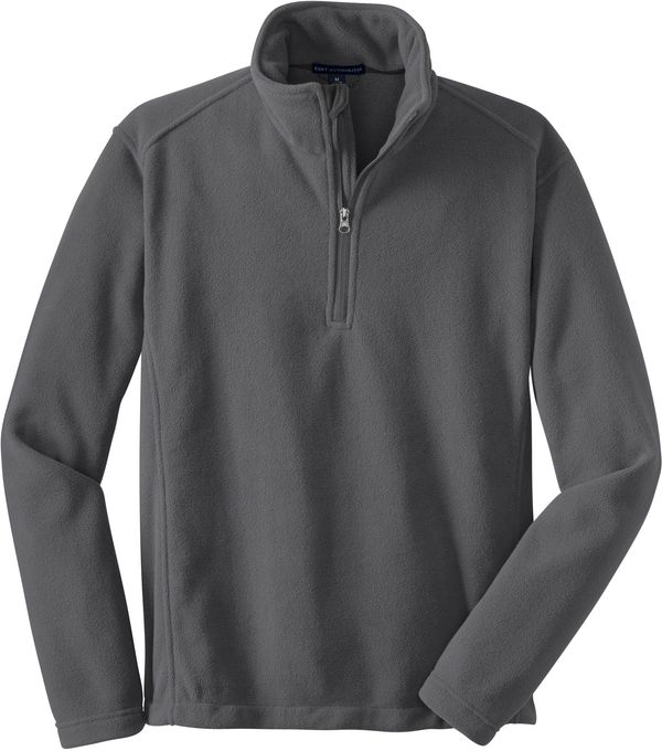 Am image of a Custom Port Authority Value Fleece Quarter Zip Pullover in Iron Grey!