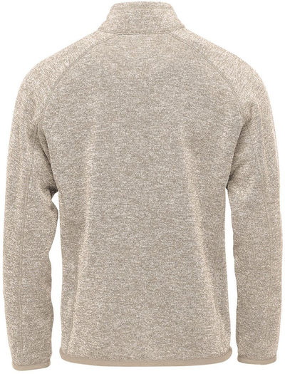 Am image of a Custom Stormtech Men's Avalante Quarter Zip Pullover in Oatmeal Heather!