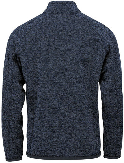 Am image of a Custom Stormtech Men's Avalante Quarter Zip Pullover in Navy Heather!
