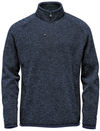 Am image of a Custom Stormtech Men's Avalante Quarter Zip Pullover in Navy Heather!