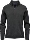 Am image of a Custom Stormtech Womens Avalante Quarter Zip Pullover in Black Heather!