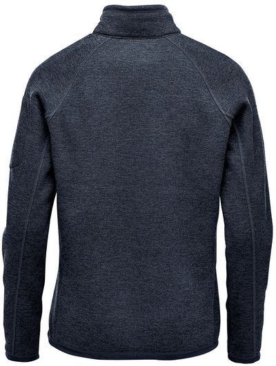 Am image of a Custom Stormtech Womens Avalante Quarter Zip Pullover in Navy Heather!