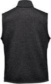 Am image of a Custom Stormtech Men's Avalante Full Zip Fleece Vest in Black Heather!
