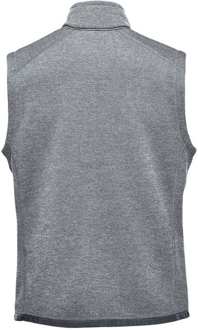 Am image of a Custom Stormtech Men's Avalante Full Zip Fleece Vest in Granite Heather!