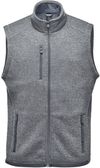 Am image of a Custom Stormtech Men's Avalante Full Zip Fleece Vest in Granite Heather!