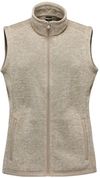 Am image of a Custom Stormtech Women's Avalante Full Zip Fleece Vest in Oatmeal Heather!