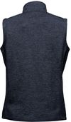 Am image of a Custom Stormtech Women's Avalante Full Zip Fleece Vest in Navy Heather!