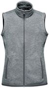Am image of a Custom Stormtech Women's Avalante Full Zip Fleece Vest in Granite Heather!