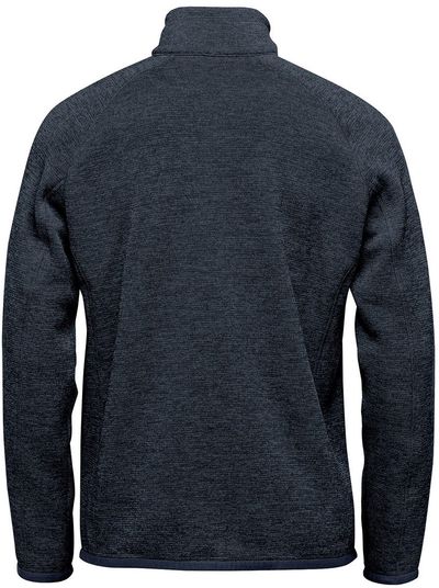 Am image of a Custom Stormtech Men's Avalante Full Zip Fleece Jacket in Navy Heather!