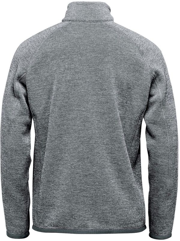Am image of a Custom Stormtech Men's Avalante Full Zip Fleece Jacket in Granite Heather!