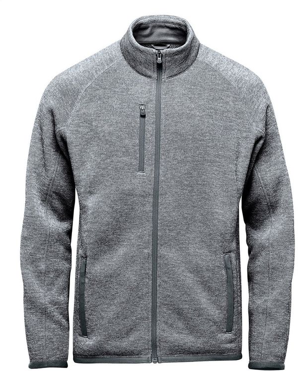 Am image of a Custom Stormtech Men's Avalante Full Zip Fleece Jacket in Granite Heather!