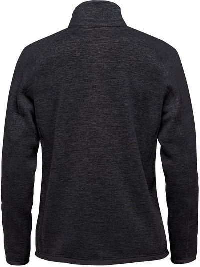 Am image of a Custom Stormtech Women's Avalante Full Zip Fleece Jacket in Black Heather!