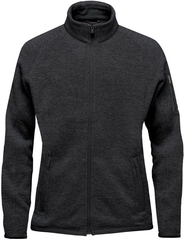 Am image of a Custom Stormtech Women's Avalante Full Zip Fleece Jacket in Black Heather!