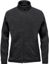 Am image of a Custom Stormtech Women's Avalante Full Zip Fleece Jacket in Black Heather!