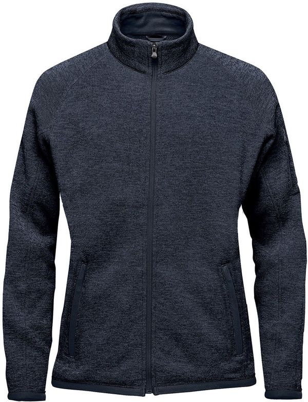 Am image of a Custom Stormtech Women's Avalante Full Zip Fleece Jacket in Navy Heather!