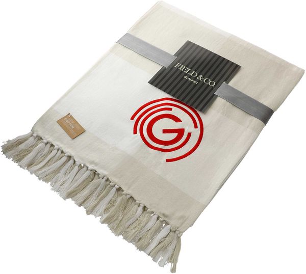 An image of a Custom Field and Co 100 Percent Organic Cotton Check Throw Blanket!