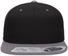 Am image of a Custom Flexfit 110 Flat Bill Snapback Cap in Black/Grey!