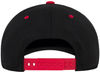 Am image of a Custom Flexfit 110 Flat Bill Snapback Cap in Black/Red!