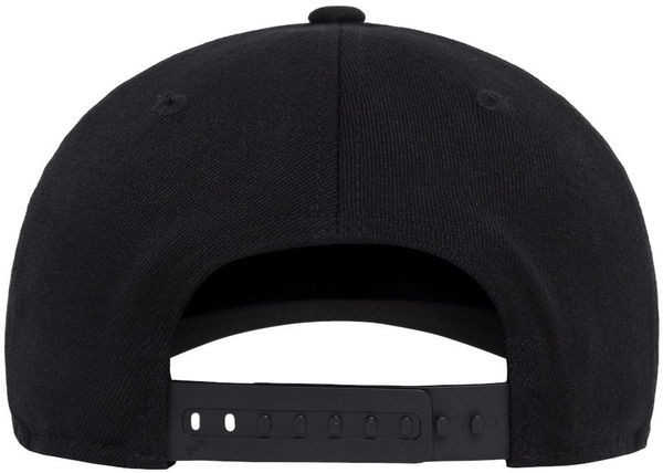 Am image of a Custom Flexfit 110 Flat Bill Snapback Cap in Black!